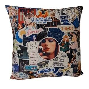 taylor swift throw accent pillow lover midnights folklore 18" X 18" square